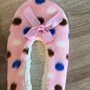 Pink and Blue Polka Dot Women's Slippers
